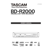 Tascam BD-R2000 manual cover