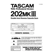 Tascam 202MKII manual cover