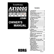 KORG AX1000G manual cover