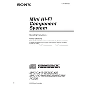 Sony MHC-GX25 manual cover