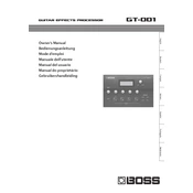 Boss GT-001 manual cover