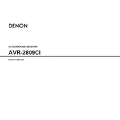 Denon AVR-2809CI manual cover