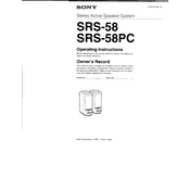 Sony SRS 58 manual cover