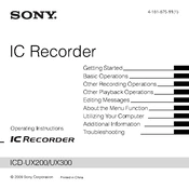 Sony ICD-UX200 manual cover