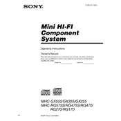 Sony MHC-GX255 manual cover