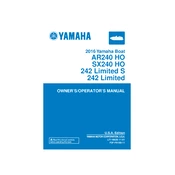 Yamaha AR240 HO, SX240 HO, 242 Limited S, 242 Limited 2016 manual cover