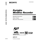 Sony MZ-S1 manual cover