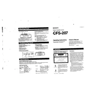 Sony CFS-207 manual cover