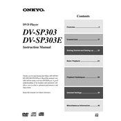 Onkyo DV SP303, DV SP303E manual cover