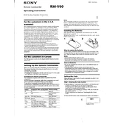 Sony RM-V60 manual cover