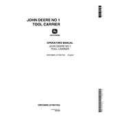 John Deere No.1 Tool Carrier manual cover