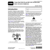 Toro Power Max 826 OAE 37798 Snow Thrower manual cover