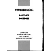 Yamaha Electone HE-6 Keyboard manual cover