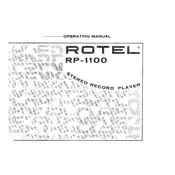 Rotel RP-1100 Turntable manual cover