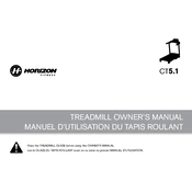 Horizon Fitness CT5.1 2009 Treadmill manual cover