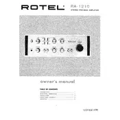 Rotel RA-1210 Amplifier manual cover