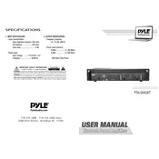 Pyle PTA1004UBT Amplifier manual cover