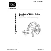 Toro TimeCutter ZX525 74806 Mower manual cover