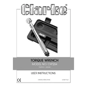 Clarke 1800204 CHT204 Torque Wrench manual cover