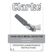 Clarke 4500150 MD10 Hand Held Metal Detector manual cover