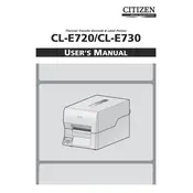 Citizen CL-E720 Printer manual cover