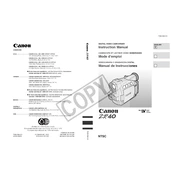 Canon ZR40 manual cover