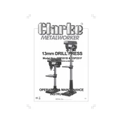 Clarke 6505530 CDP201B 13mm Drill Press manual cover