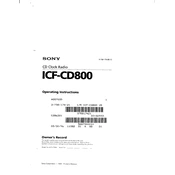 Sony ICF-CD800 manual cover