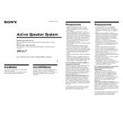 Sony SRS A27 manual cover