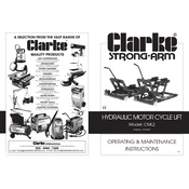 Clarke 7610142 CML2 Hydraulic Motorcycle Lift manual cover