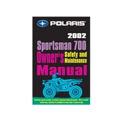 Polaris 2002 Sportsman 700 manual cover