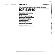 Sony ICF-SW10 manual cover