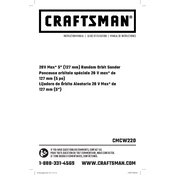 Craftsman CMCW220B Sander manual cover