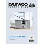 Daewoo Compact Wooden DAB FM AVS1323 Radio manual cover