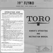 Toro Flymo 19-inch 17000 Mower manual cover