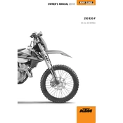 KTM EXC-F 250 2018 Motorcycle manual cover