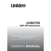 Uniden UH8070S Transceiver manual cover