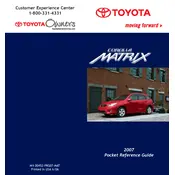 Toyota Matrix 2007 Hatchback manual cover