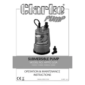 Clarke 7230025 Hippo2A Submersible Pump manual cover