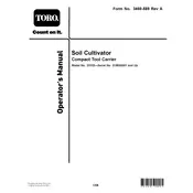 Toro 23102 Cultivator manual cover