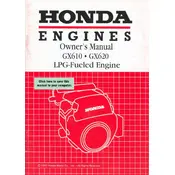 Honda GX610 LPG 1997 Engine manual cover