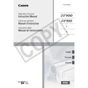 Canon ZR900 manual cover