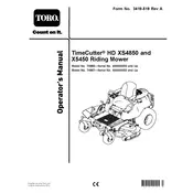 Toro TimeCutter HD XS4850 74866 Mower manual cover