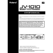 Roland JV-1010 Expandable manual cover