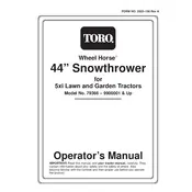 Toro Wheel Horse 44-inch 79366 Snow Thrower manual cover