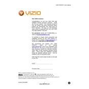 Vizio P50HDTV TV manual cover