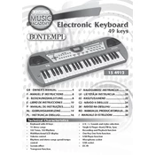 Bontempi 15 4912 Electronic Keyboard manual cover