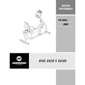 Horizon Fitness B600 2008 Upright Bike manual cover