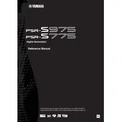 Yamaha PSR-S775 Keyboard manual cover