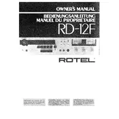 Rotel RD-12F Cassette Deck manual cover